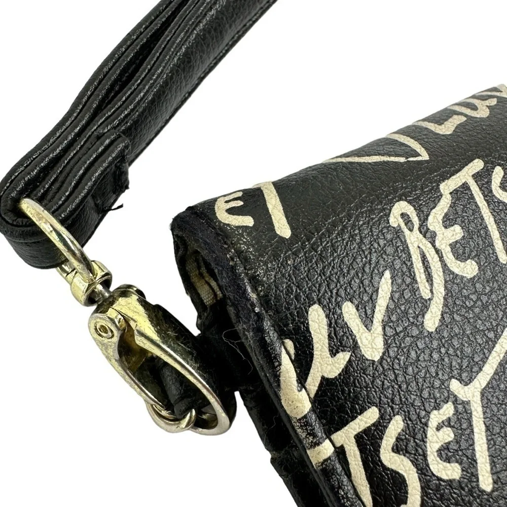 Luv Betsey Wristlet Wallet Black White